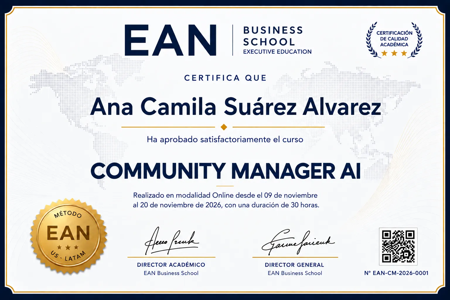 Certificado de Community Manager - EAN Business School