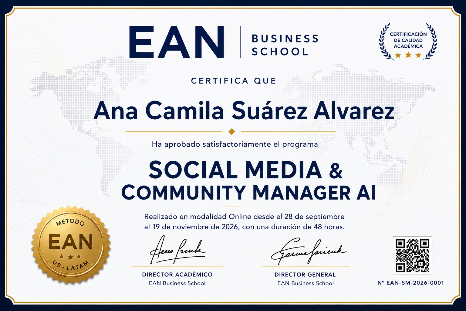 Certificado de Social Media - EAN Business School